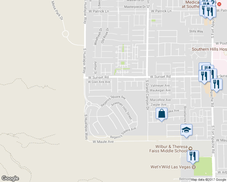 map of restaurants, bars, coffee shops, grocery stores, and more near 6554 Bryce Woodlands Street in Las Vegas