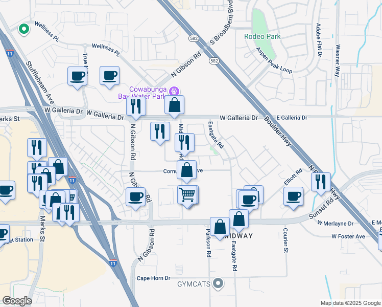 map of restaurants, bars, coffee shops, grocery stores, and more near 756 Arden Valley Avenue in Henderson