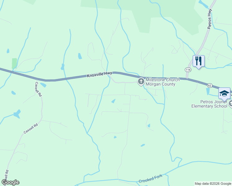 map of restaurants, bars, coffee shops, grocery stores, and more near 128 Portwood Store Road in Oliver Springs