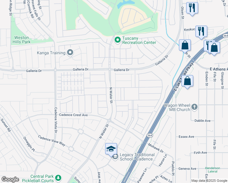 map of restaurants, bars, coffee shops, grocery stores, and more near 738 Purple Knoll Walk in Henderson