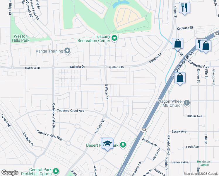 map of restaurants, bars, coffee shops, grocery stores, and more near 738 Purple Knoll Walk in Henderson