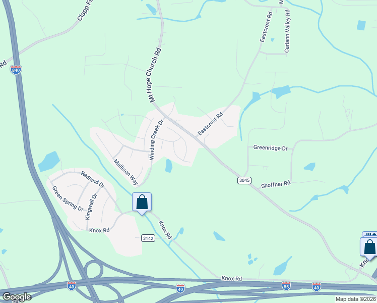 map of restaurants, bars, coffee shops, grocery stores, and more near 1600 Mount Hope Chu Road in McLeansville