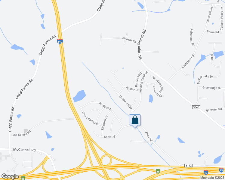 map of restaurants, bars, coffee shops, grocery stores, and more near 5024 Mallison Way in McLeansville