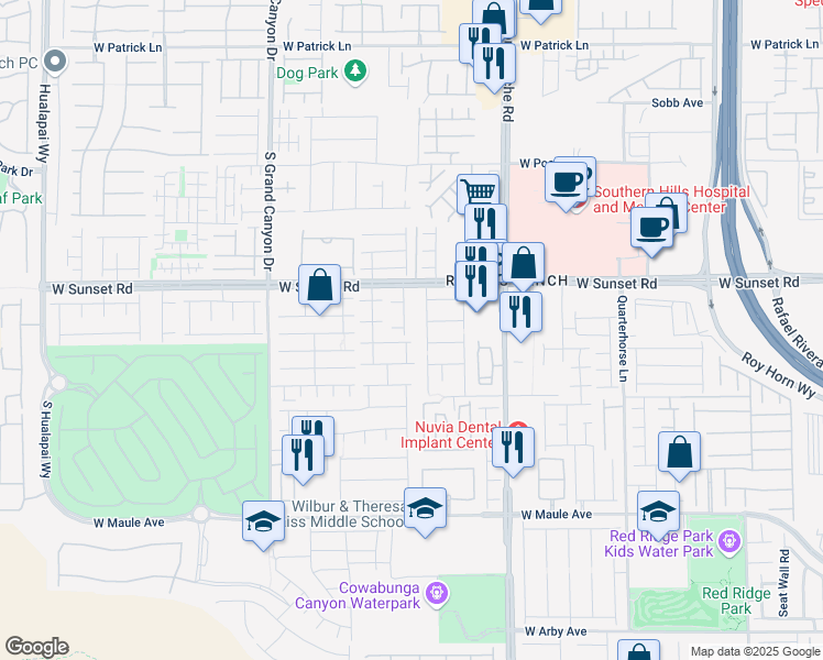 map of restaurants, bars, coffee shops, grocery stores, and more near 9580 Fresh Grown Court in Las Vegas