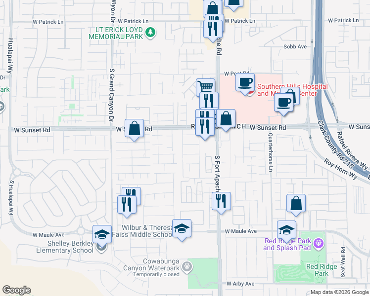 map of restaurants, bars, coffee shops, grocery stores, and more near 9541 Vast Valley Avenue in Las Vegas