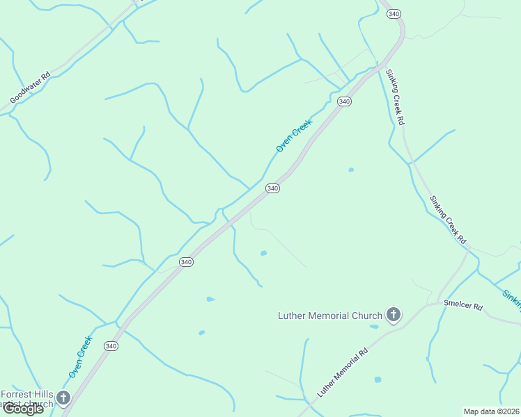 map of restaurants, bars, coffee shops, grocery stores, and more near 1422 North Highway 340 in Parrottsville