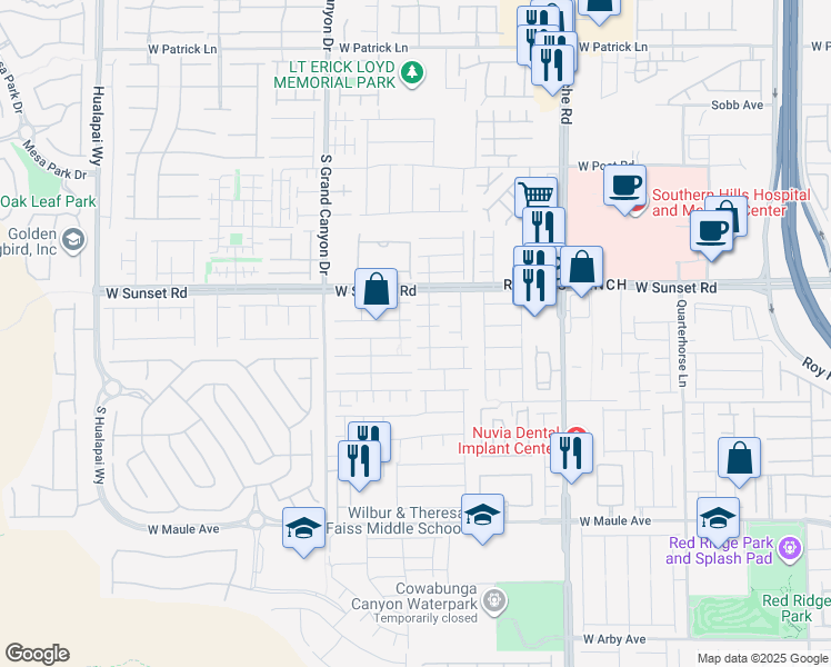 map of restaurants, bars, coffee shops, grocery stores, and more near 9645 Deer Park Avenue in Las Vegas
