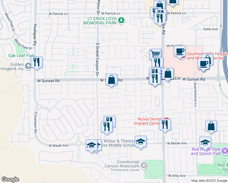map of restaurants, bars, coffee shops, grocery stores, and more near 9698 Waukegan Avenue in Las Vegas