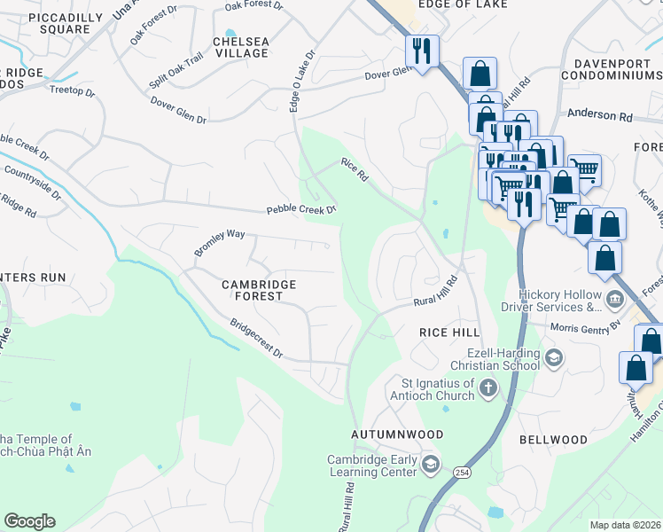 map of restaurants, bars, coffee shops, grocery stores, and more near 2765 Welshcrest Drive in Nashville