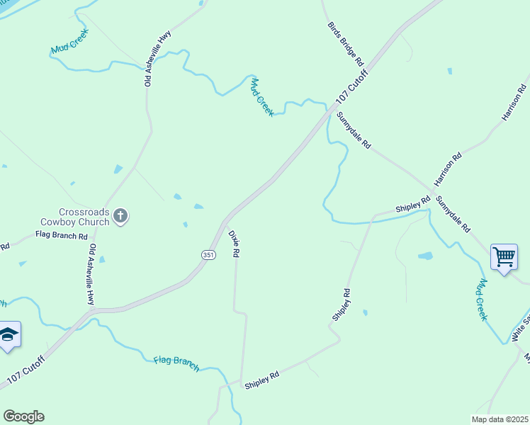 map of restaurants, bars, coffee shops, grocery stores, and more near 8825 107 Cutoff in Greeneville