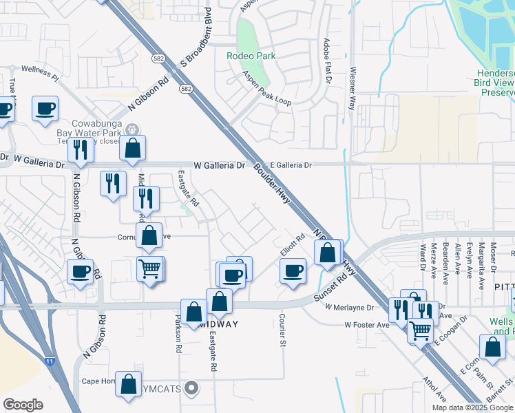 map of restaurants, bars, coffee shops, grocery stores, and more near 676 Sumatra Place in Henderson