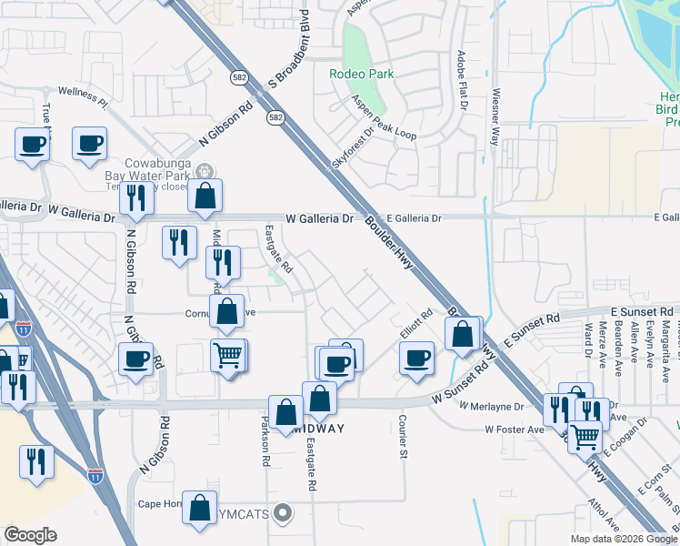 map of restaurants, bars, coffee shops, grocery stores, and more near 702 Emerald Idol Place in Henderson