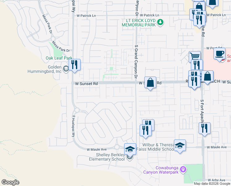 map of restaurants, bars, coffee shops, grocery stores, and more near 6586 Dolian Creek Street in Las Vegas