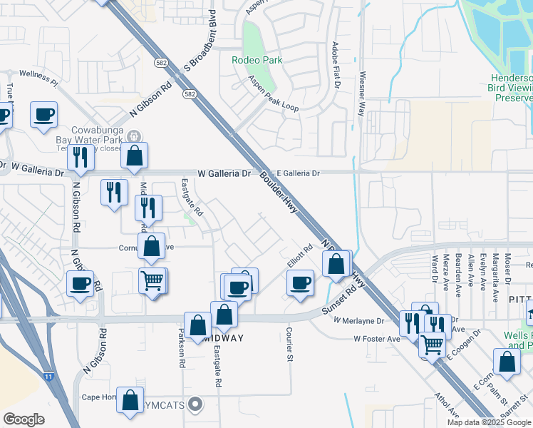 map of restaurants, bars, coffee shops, grocery stores, and more near 676 Sumatra Place in Henderson