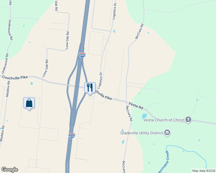 map of restaurants, bars, coffee shops, grocery stores, and more near 50 Logistics Drive in Lebanon