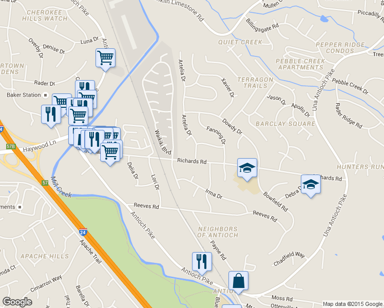 map of restaurants, bars, coffee shops, grocery stores, and more near 4653 Artelia Dr in Nashville