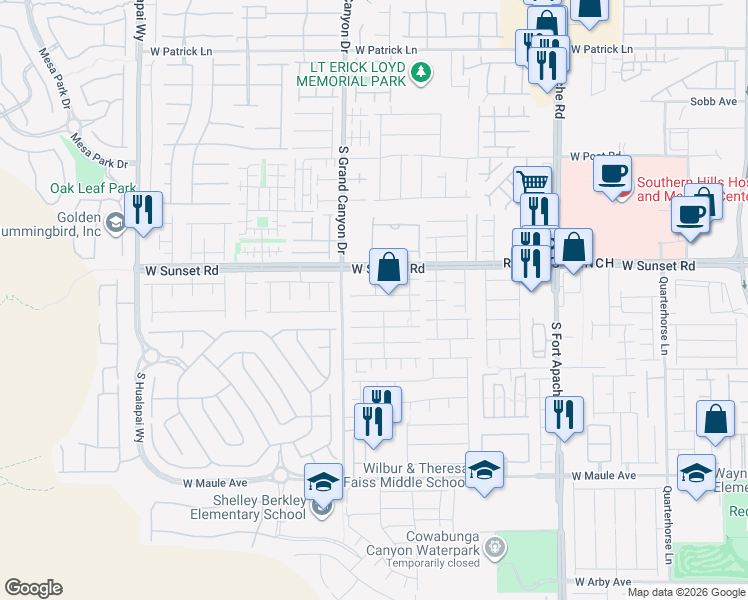 map of restaurants, bars, coffee shops, grocery stores, and more near 9713 Valmeyer Avenue in Las Vegas