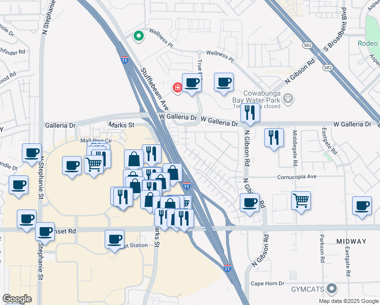 map of restaurants, bars, coffee shops, grocery stores, and more near 757 Calamus Palm Place in Henderson