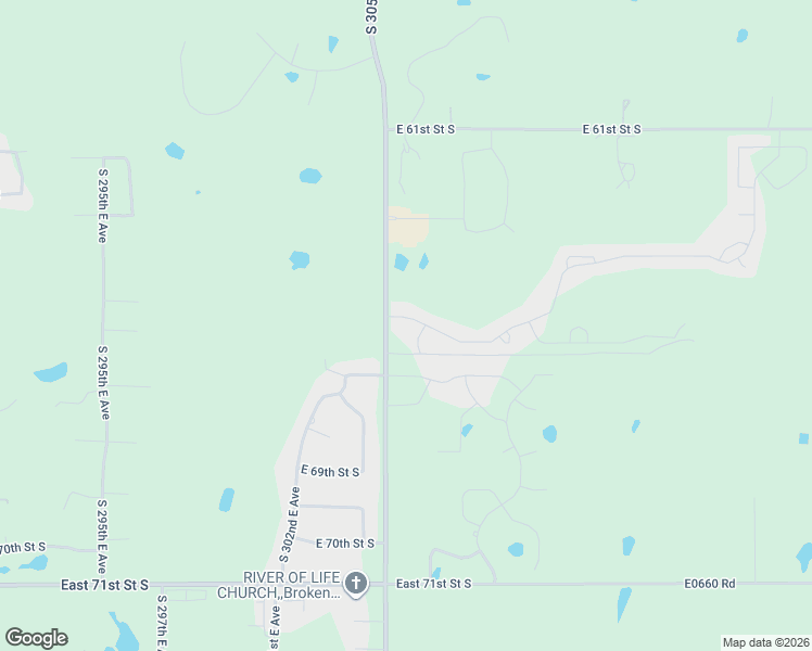 map of restaurants, bars, coffee shops, grocery stores, and more near 30550 East 65th Street South in Broken Arrow
