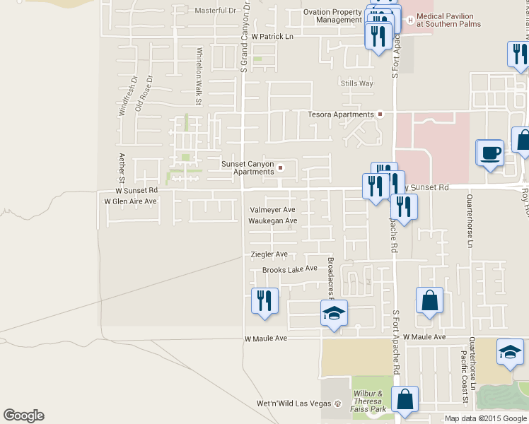 map of restaurants, bars, coffee shops, grocery stores, and more near 9713 Valmeyer Avenue in Las Vegas