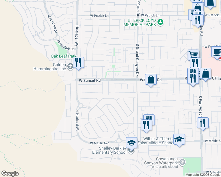 map of restaurants, bars, coffee shops, grocery stores, and more near 6554 Bryce Woodlands Street in Las Vegas