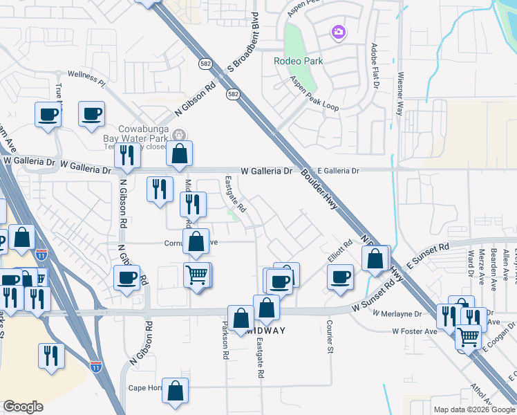 map of restaurants, bars, coffee shops, grocery stores, and more near 715 Emerald Idol Place in Henderson