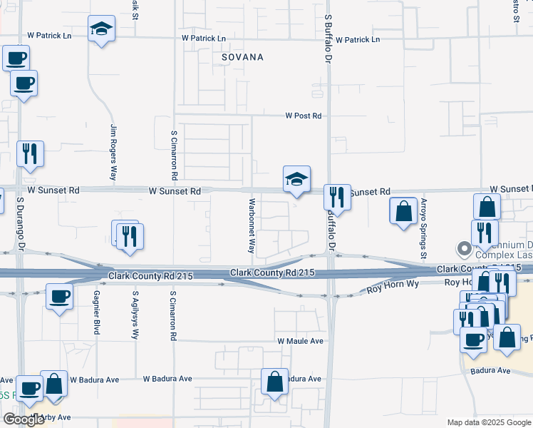 map of restaurants, bars, coffee shops, grocery stores, and more near 7960 Rafael Rivera Way in Las Vegas