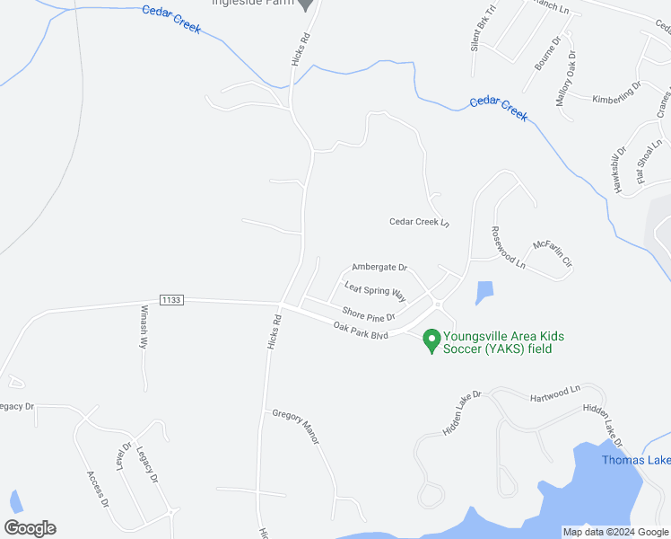 map of restaurants, bars, coffee shops, grocery stores, and more near 75 Ambergate Drive in Youngsville