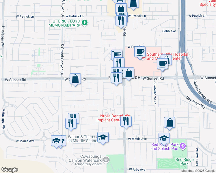 map of restaurants, bars, coffee shops, grocery stores, and more near 9510 Vast Valley Avenue in Las Vegas