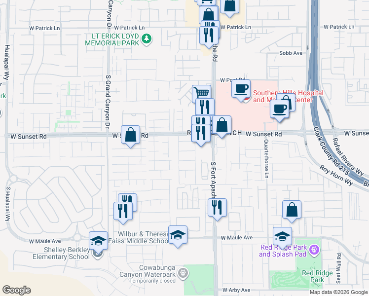 map of restaurants, bars, coffee shops, grocery stores, and more near 9526 Vast Valley Avenue in Las Vegas