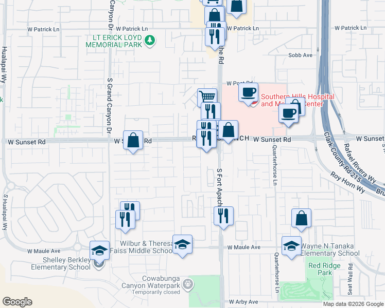 map of restaurants, bars, coffee shops, grocery stores, and more near 9526 Vast Valley Avenue in Las Vegas