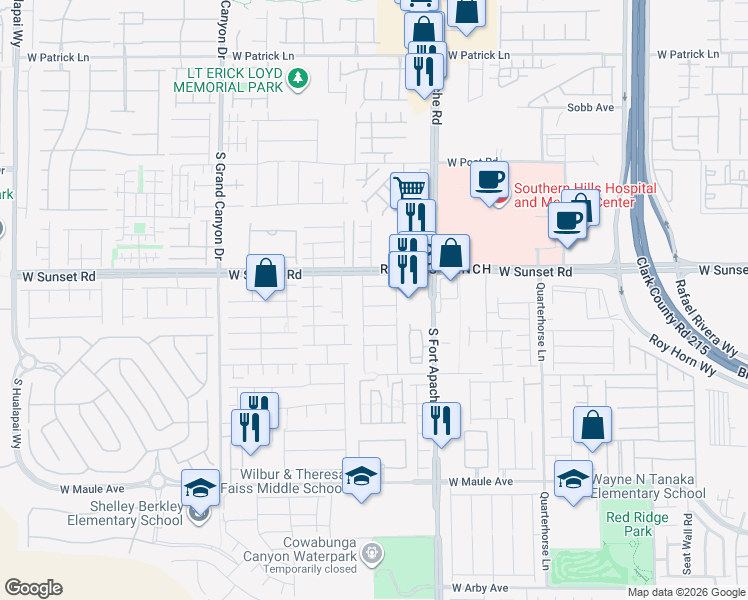 map of restaurants, bars, coffee shops, grocery stores, and more near 9526 Vast Valley Avenue in Las Vegas