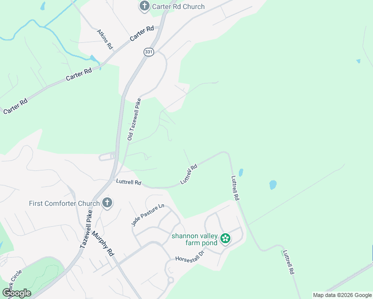 map of restaurants, bars, coffee shops, grocery stores, and more near 5220 Luttrell Road in Knoxville