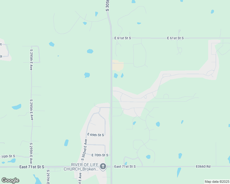 map of restaurants, bars, coffee shops, grocery stores, and more near 30620 East 65th Street South in Broken Arrow