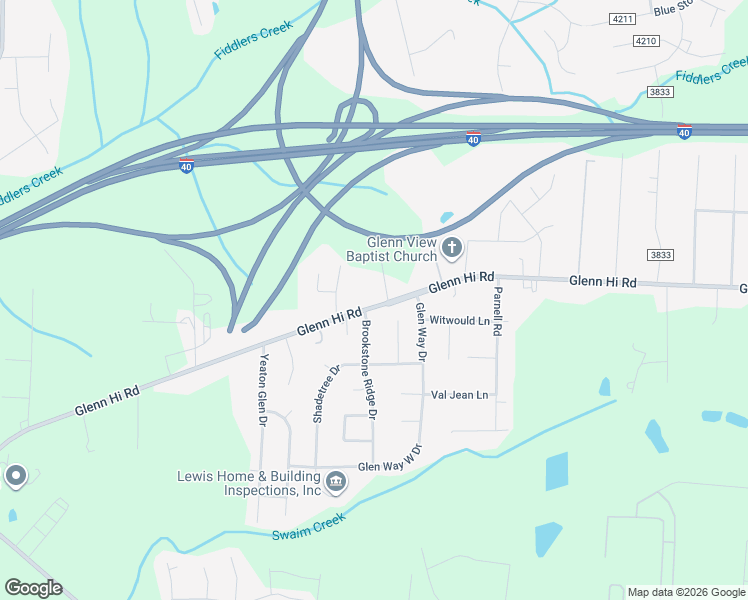 map of restaurants, bars, coffee shops, grocery stores, and more near 6010 Willomere Circle in Winston-Salem
