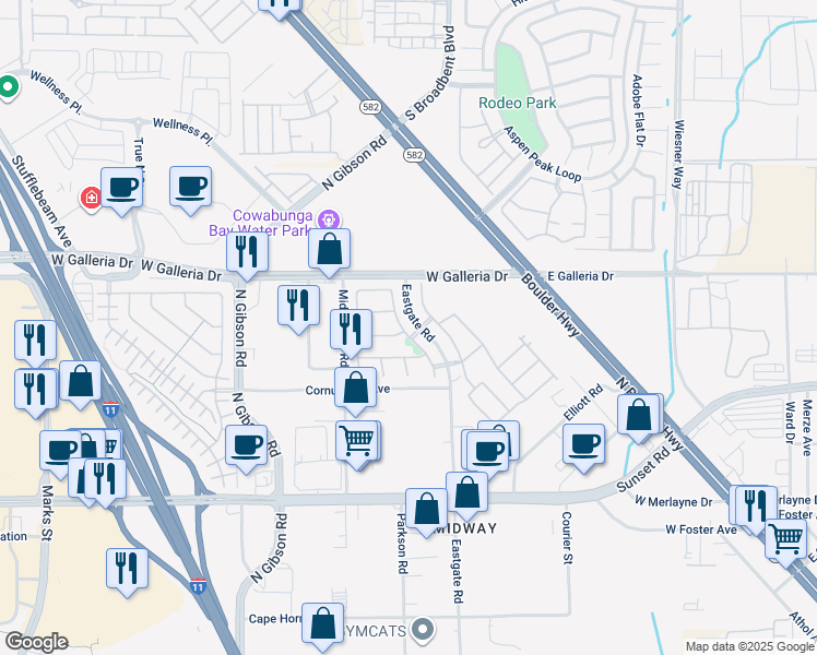 map of restaurants, bars, coffee shops, grocery stores, and more near 752 Golden Sedium Drive in Henderson