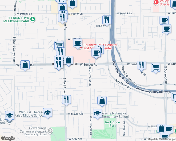 map of restaurants, bars, coffee shops, grocery stores, and more near in Spring Valley