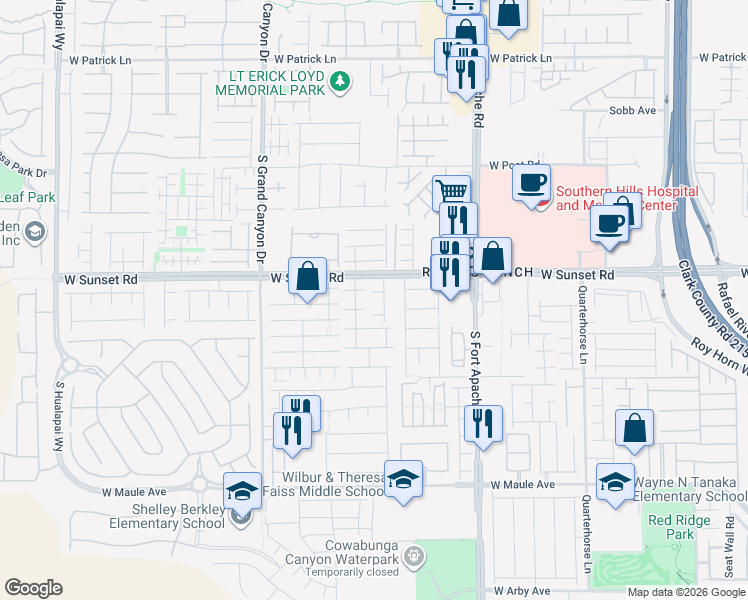 map of restaurants, bars, coffee shops, grocery stores, and more near 9580 Fresh Grown Court in Las Vegas
