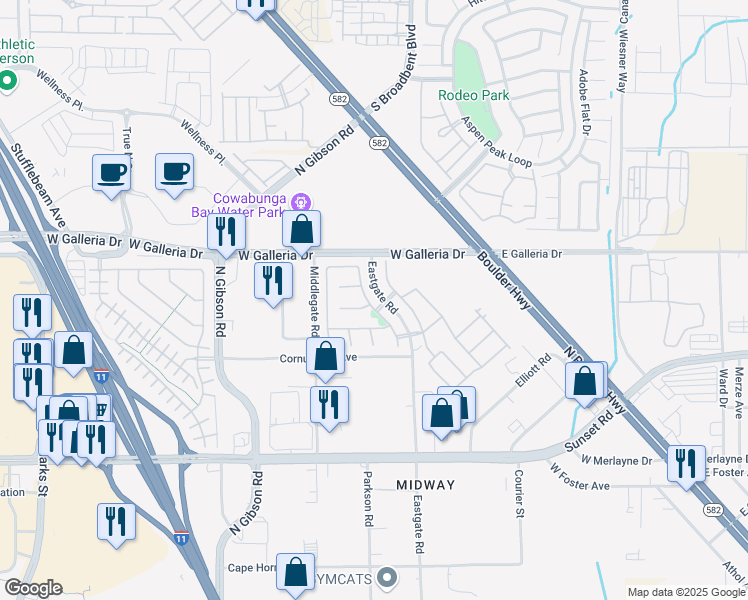 map of restaurants, bars, coffee shops, grocery stores, and more near 752 Golden Sedium Drive in Henderson