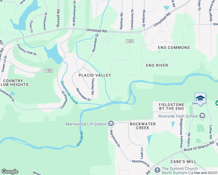 map of restaurants, bars, coffee shops, grocery stores, and more near 4301 Sterling Drive in Durham