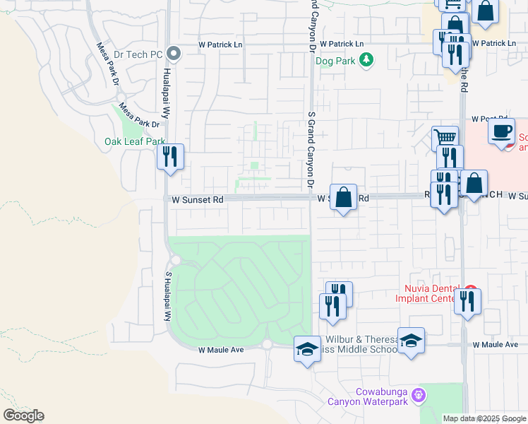 map of restaurants, bars, coffee shops, grocery stores, and more near 6587 Escalante Route Court in Las Vegas