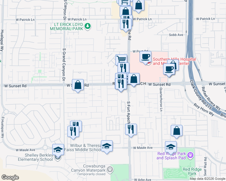 map of restaurants, bars, coffee shops, grocery stores, and more near 9526 Vast Valley Avenue in Las Vegas
