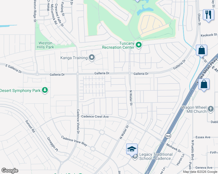 map of restaurants, bars, coffee shops, grocery stores, and more near 757 Goodman Cove Street in Henderson