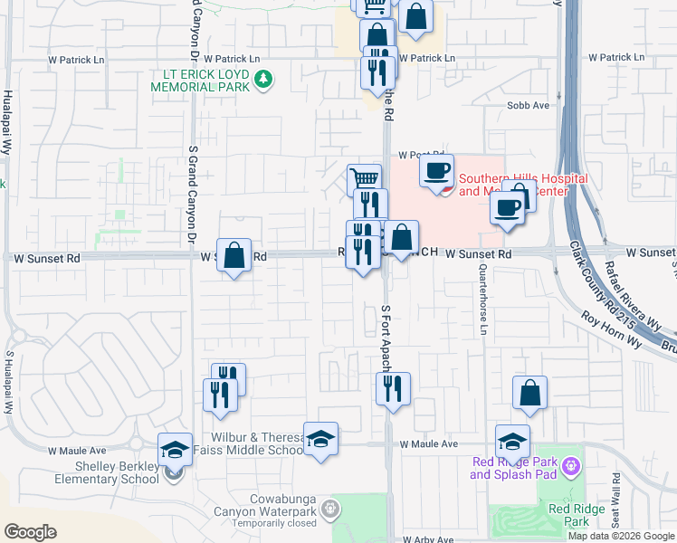 map of restaurants, bars, coffee shops, grocery stores, and more near 9526 Vast Valley Avenue in Las Vegas
