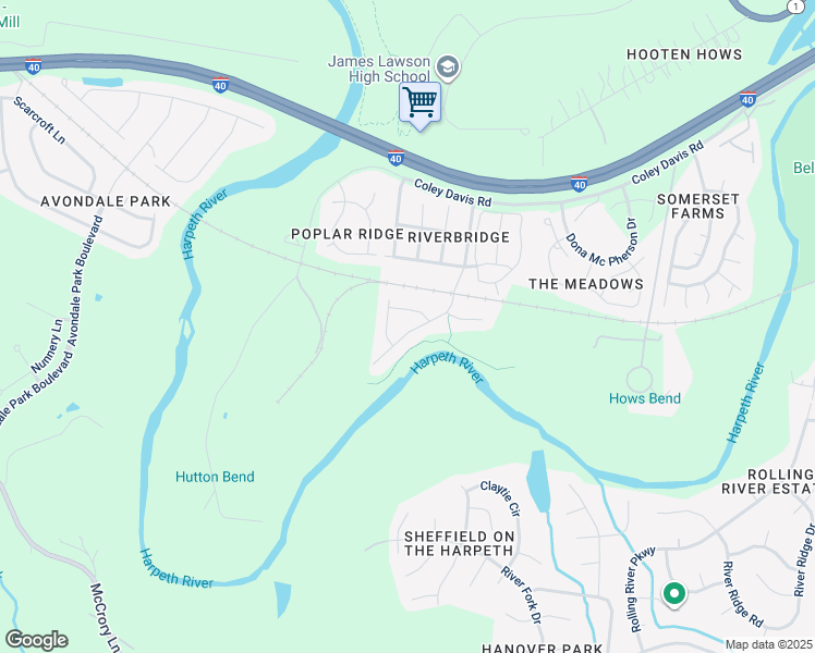 map of restaurants, bars, coffee shops, grocery stores, and more near 3540 Harpeth Springs Drive in Nashville