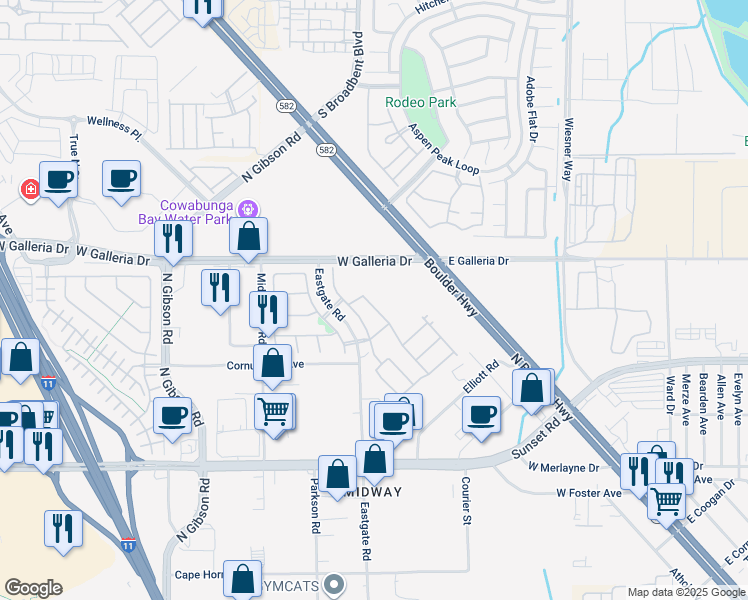 map of restaurants, bars, coffee shops, grocery stores, and more near 730 Emerald Idol Place in Henderson