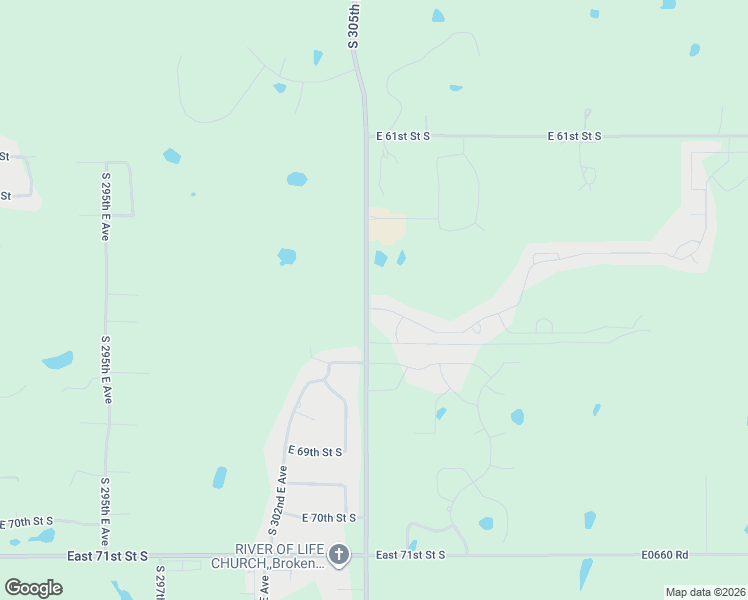 map of restaurants, bars, coffee shops, grocery stores, and more near 30550 East 65th Street South in Broken Arrow