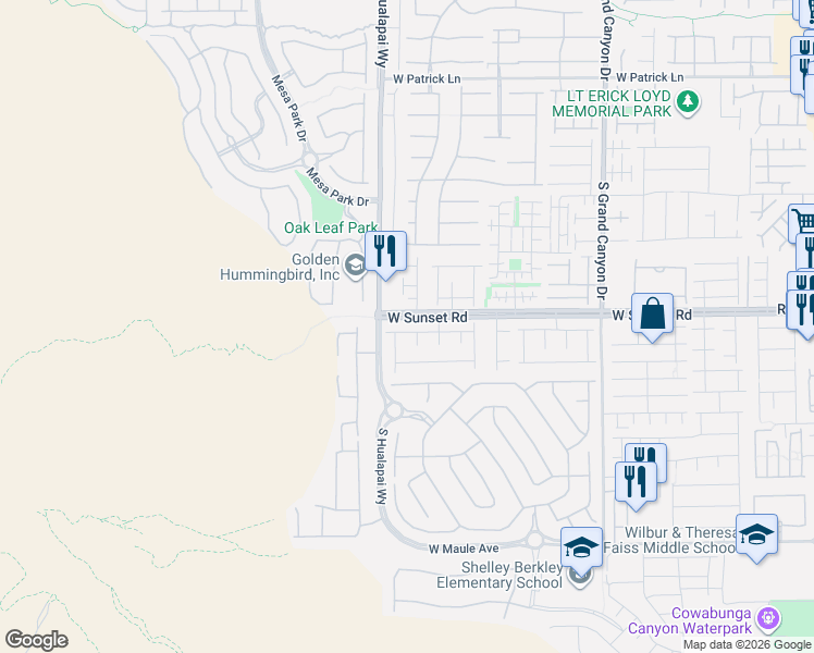map of restaurants, bars, coffee shops, grocery stores, and more near 10150 West Glen Aire Avenue in Las Vegas