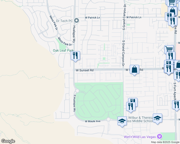 map of restaurants, bars, coffee shops, grocery stores, and more near 10068 West Glen Aire Avenue in Las Vegas