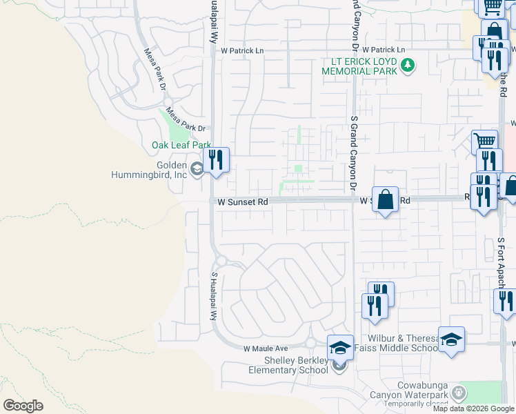 map of restaurants, bars, coffee shops, grocery stores, and more near 10068 West Glen Aire Avenue in Las Vegas